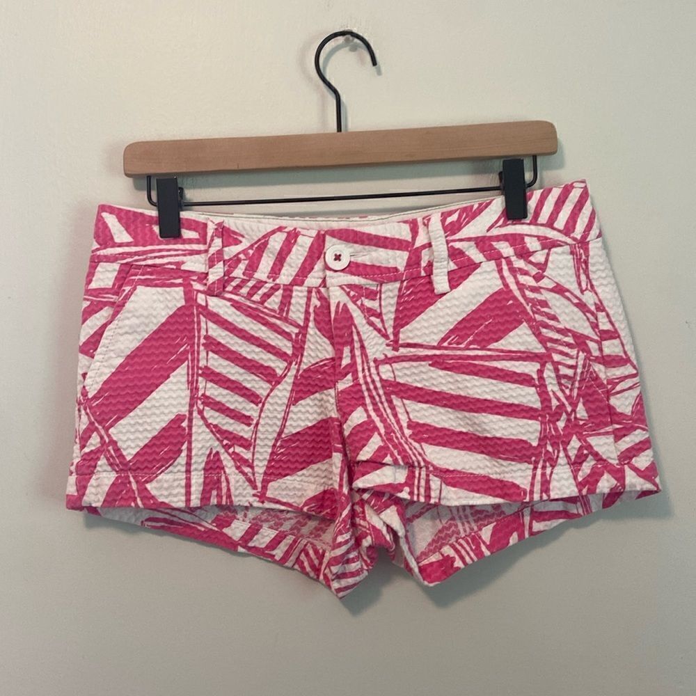 Lilly Pulitzer Pink & White Capri Pink The Walsh Short Size 2